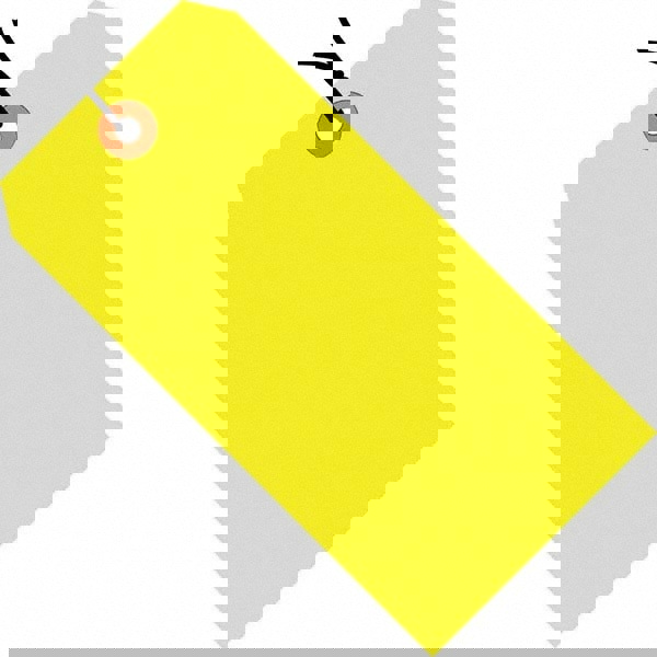 Blank Tag: 5-3/4'' High, Fluorescent Yellow, Synthetic Paper
